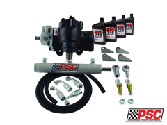 PSC SK853 Cylinder Assist Steering Kit for 2003–2008 Dodge RAM 2500/3500, includes hydraulic cylinder, brackets, hoses and components for improved steering performance.